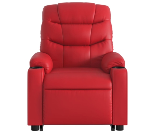 Sillón elevable eléctrico cuero artificial rojo