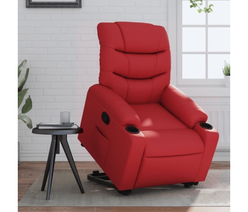 Sillón elevable eléctrico cuero artificial rojo