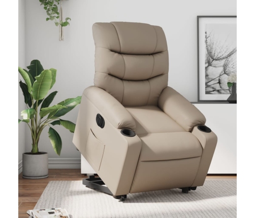 Sillón elevable eléctrico cuero artificial capuchino