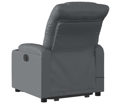 Sillón de masaje elevable eléctrico cuero sintético gris