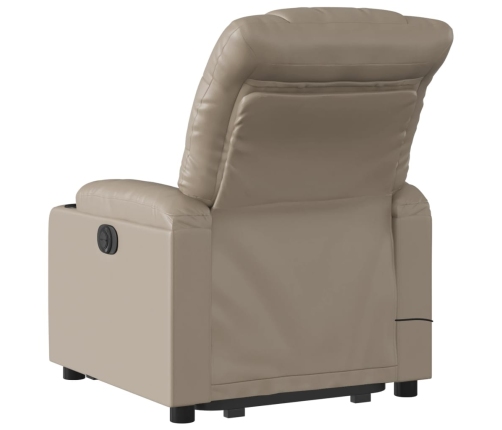 Sillón reclinable de masaje eléctrico cuero sintético capuchino