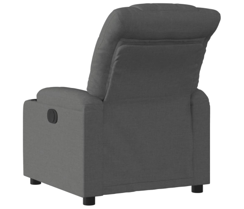 Sillón reclinable eléctrico de tela gris oscuro