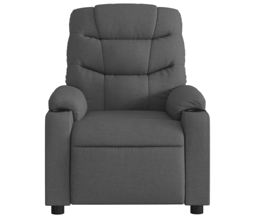 Sillón reclinable eléctrico de tela gris oscuro