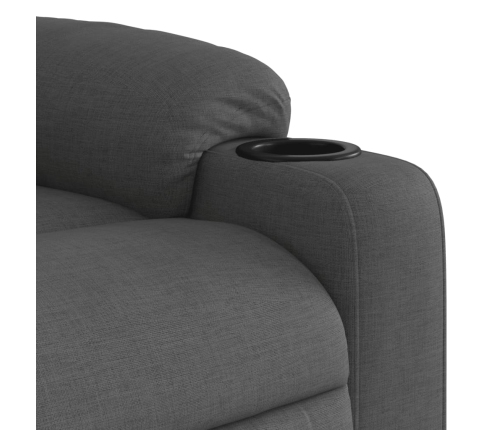 Sillón reclinable eléctrico de tela gris oscuro