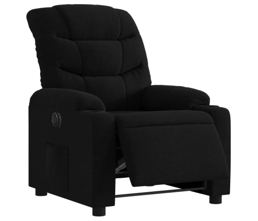 Sillón reclinable eléctrico de tela negro