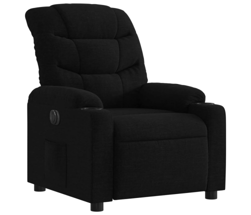 Sillón reclinable eléctrico de tela negro