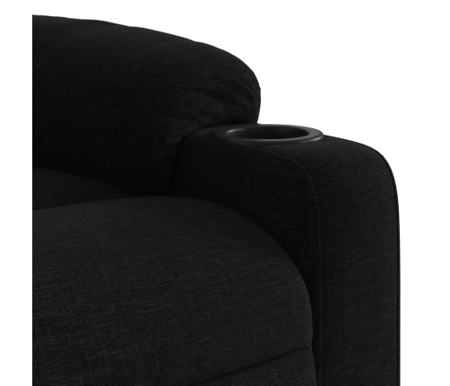 Sillón reclinable eléctrico de tela negro