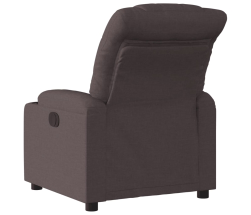 Sillón reclinable eléctrico tela marrón oscuro