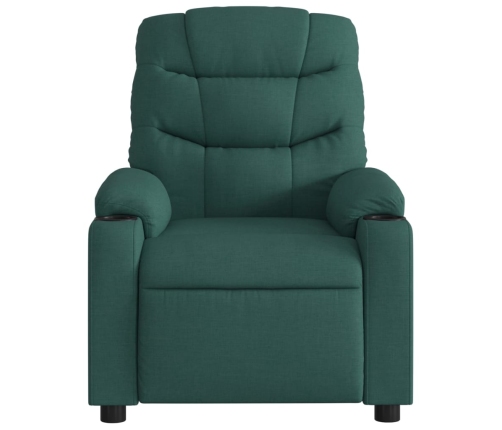 Sillón reclinable eléctrico tela verde oscuro