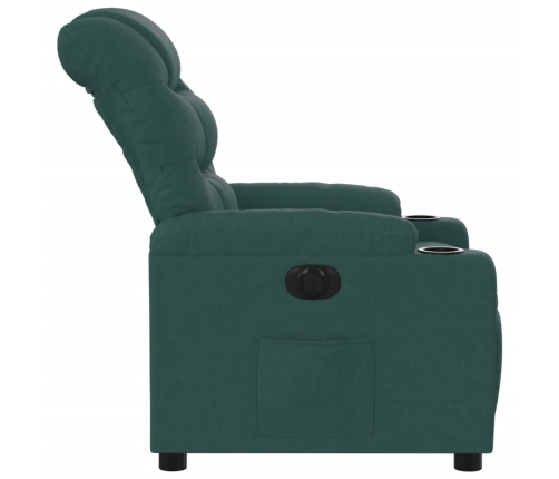 Sillón reclinable eléctrico tela verde oscuro