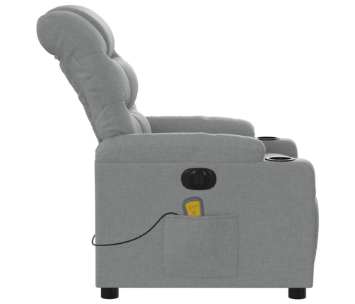 Sillón reclinable de masaje eléctrico tela gris claro