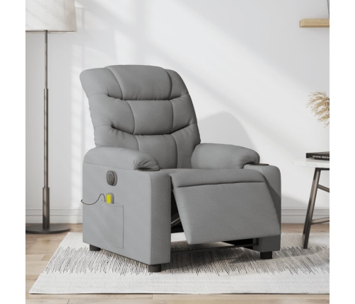 Sillón reclinable de masaje eléctrico tela gris claro