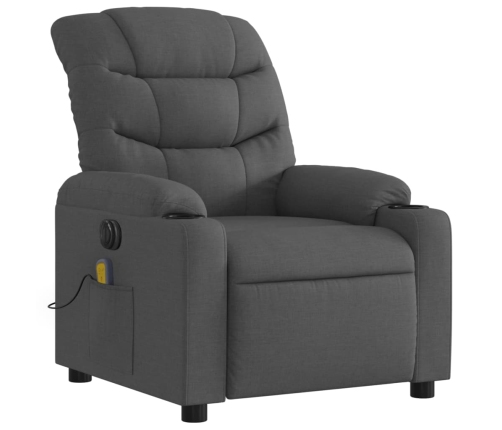 Sillón reclinable de masaje eléctrico tela gris oscuro