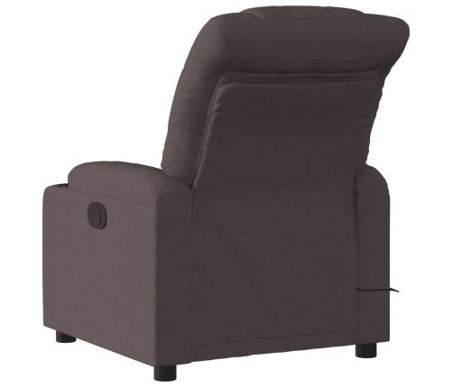 Sillón reclinable de masaje eléctrico tela marrón oscuro