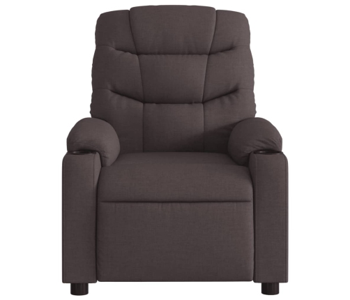 Sillón reclinable de masaje eléctrico tela marrón oscuro