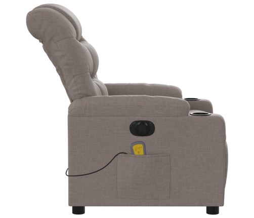 Sillón reclinable de masaje eléctrico tela gris taupe