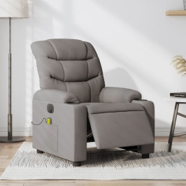 Sillón reclinable de masaje eléctrico tela gris taupe