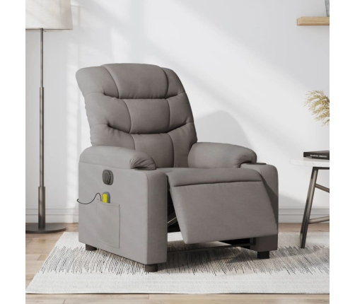 Sillón reclinable de masaje eléctrico tela gris taupe