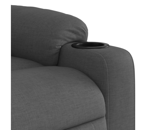 Sillón reclinable elevable de tela gris oscuro