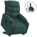 Sillón reclinable elevable tela verde oscuro