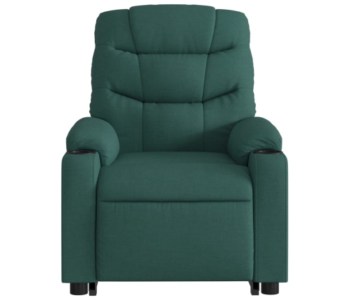 Sillón reclinable elevable tela verde oscuro