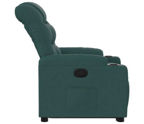 Sillón reclinable elevable tela verde oscuro