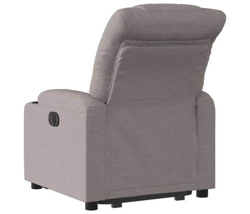 Sillón reclinable elevable tela gris taupe