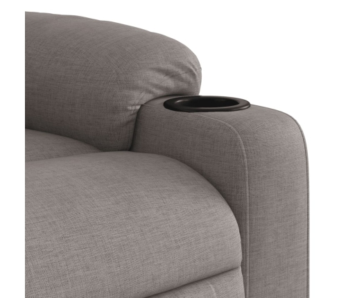 Sillón reclinable elevable tela gris taupe