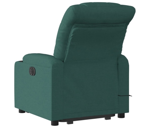 Silla de masaje reclinable de pie de tela verde oscura