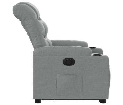 Sillón eléctrico reclinable elevable de tela gris claro