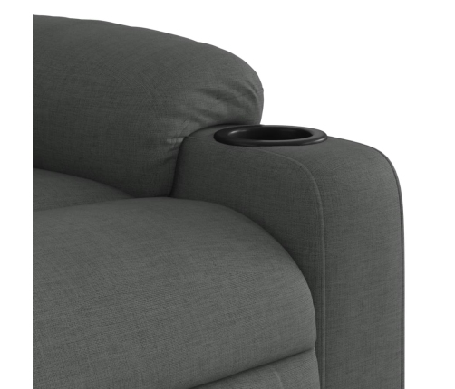 Sillón eléctrico reclinable elevable de tela gris oscuro