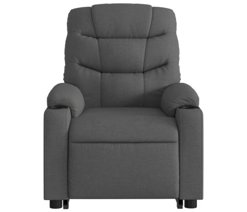 Sillón eléctrico reclinable elevable de tela gris oscuro