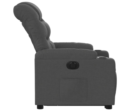 Sillón eléctrico reclinable elevable de tela gris oscuro