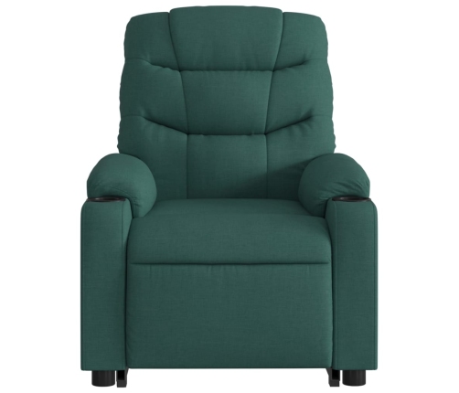 Sillón eléctrico reclinable elevable de tela verde oscuro