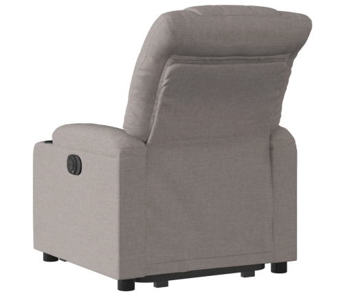 Sillón eléctrico reclinable elevable de tela gris taupe