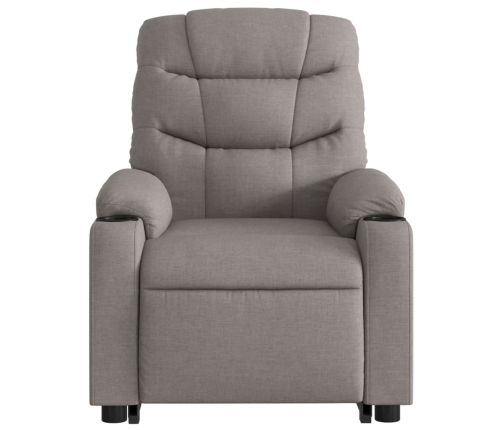 Sillón eléctrico reclinable elevable de tela gris taupe