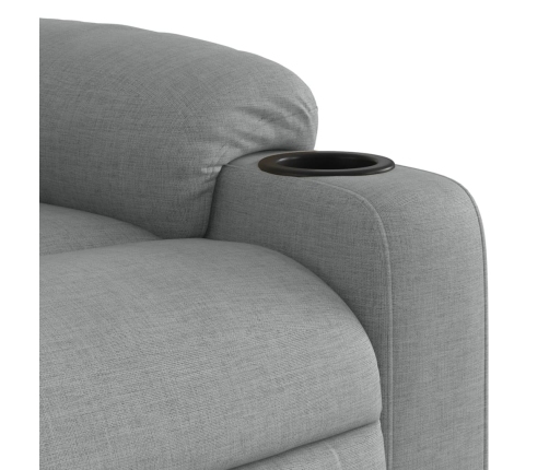 Sillón de masaje eléctrico reclinable elevable tela gris claro