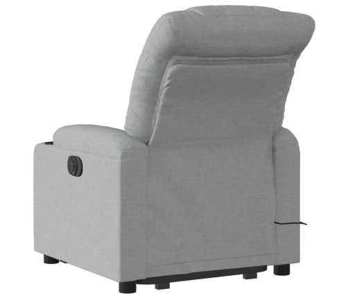 Sillón de masaje eléctrico reclinable elevable tela gris claro