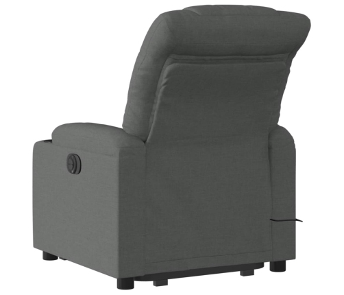 Sillón de masaje eléctrico reclinable elevable tela gris oscuro