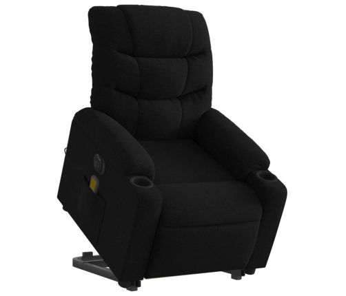 Sillón de masaje eléctrico reclinable elevable tela negro