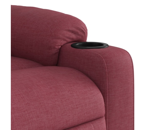 Sillón de masaje elevable eléctrico tela rojo tinto