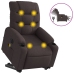 Sillón masaje eléctrico reclinable elevable tela marrón oscuro