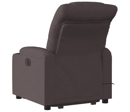 Sillón masaje eléctrico reclinable elevable tela marrón oscuro