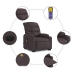 Sillón masaje eléctrico reclinable elevable tela marrón oscuro