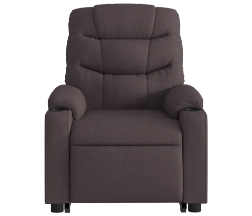 Sillón masaje eléctrico reclinable elevable tela marrón oscuro