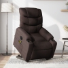 Sillón masaje eléctrico reclinable elevable tela marrón oscuro