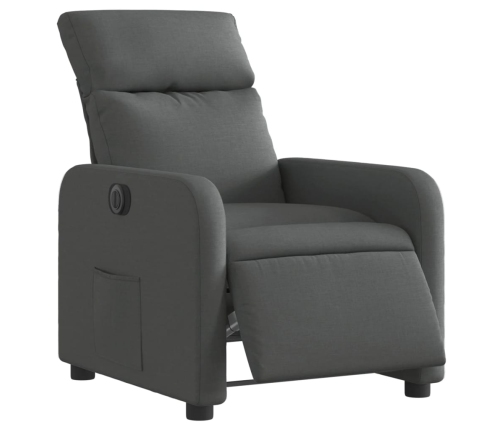 Sillón reclinable eléctrico de tela gris oscuro