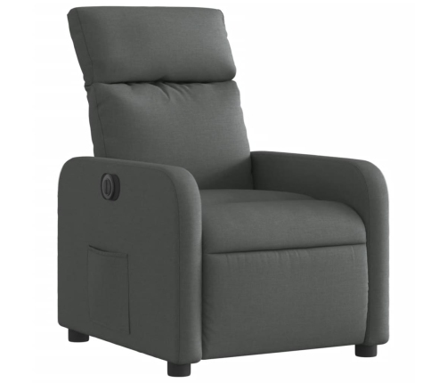 Sillón reclinable eléctrico de tela gris oscuro