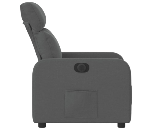 Sillón reclinable eléctrico de tela gris oscuro