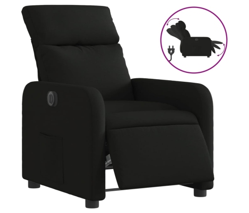 Sillón reclinable eléctrico de tela negro